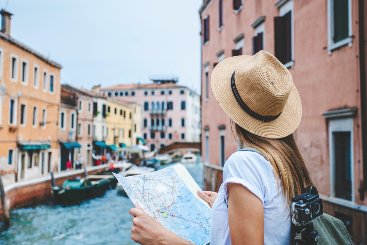 View along a canal in the historic centre of Venice