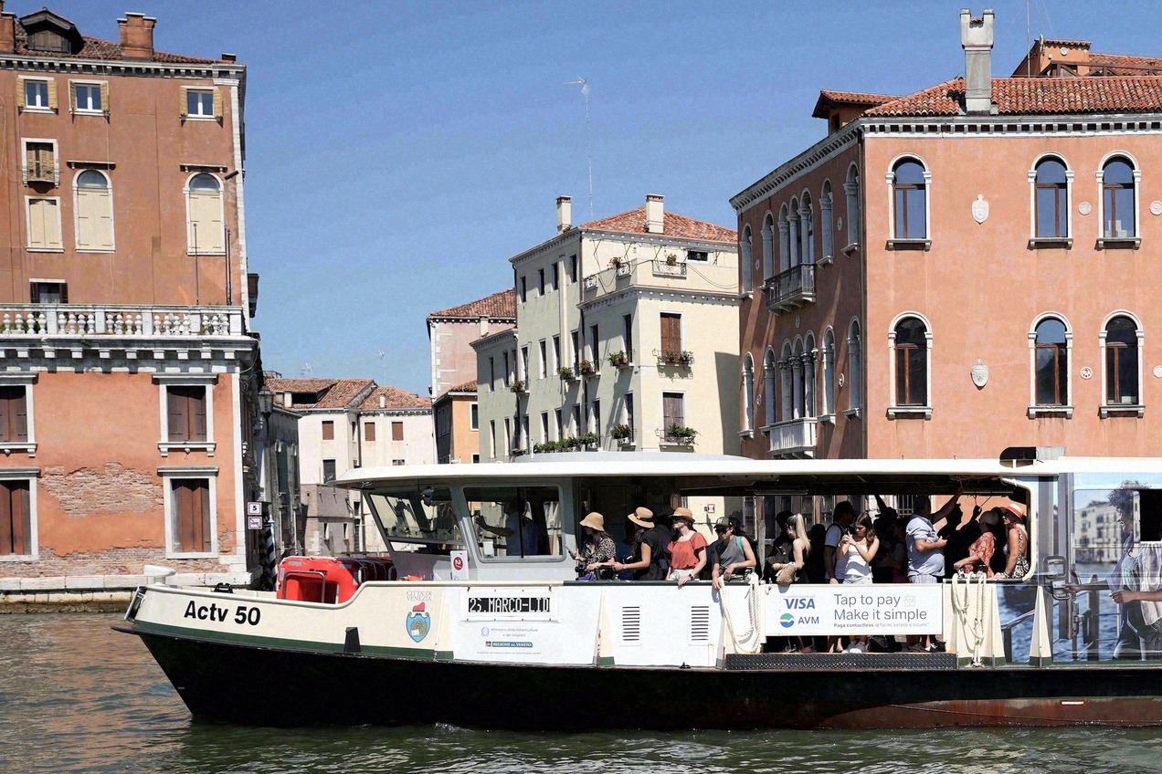 View along a canal in the historic centre of Venice
